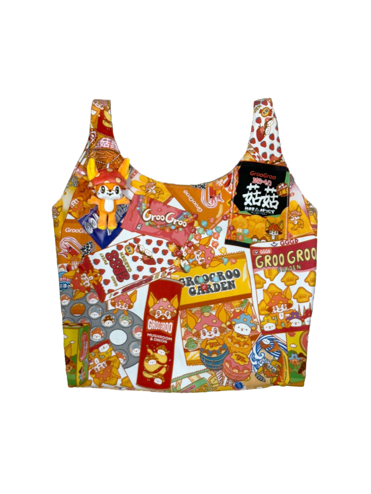 Hong Kong snacks printed handbag