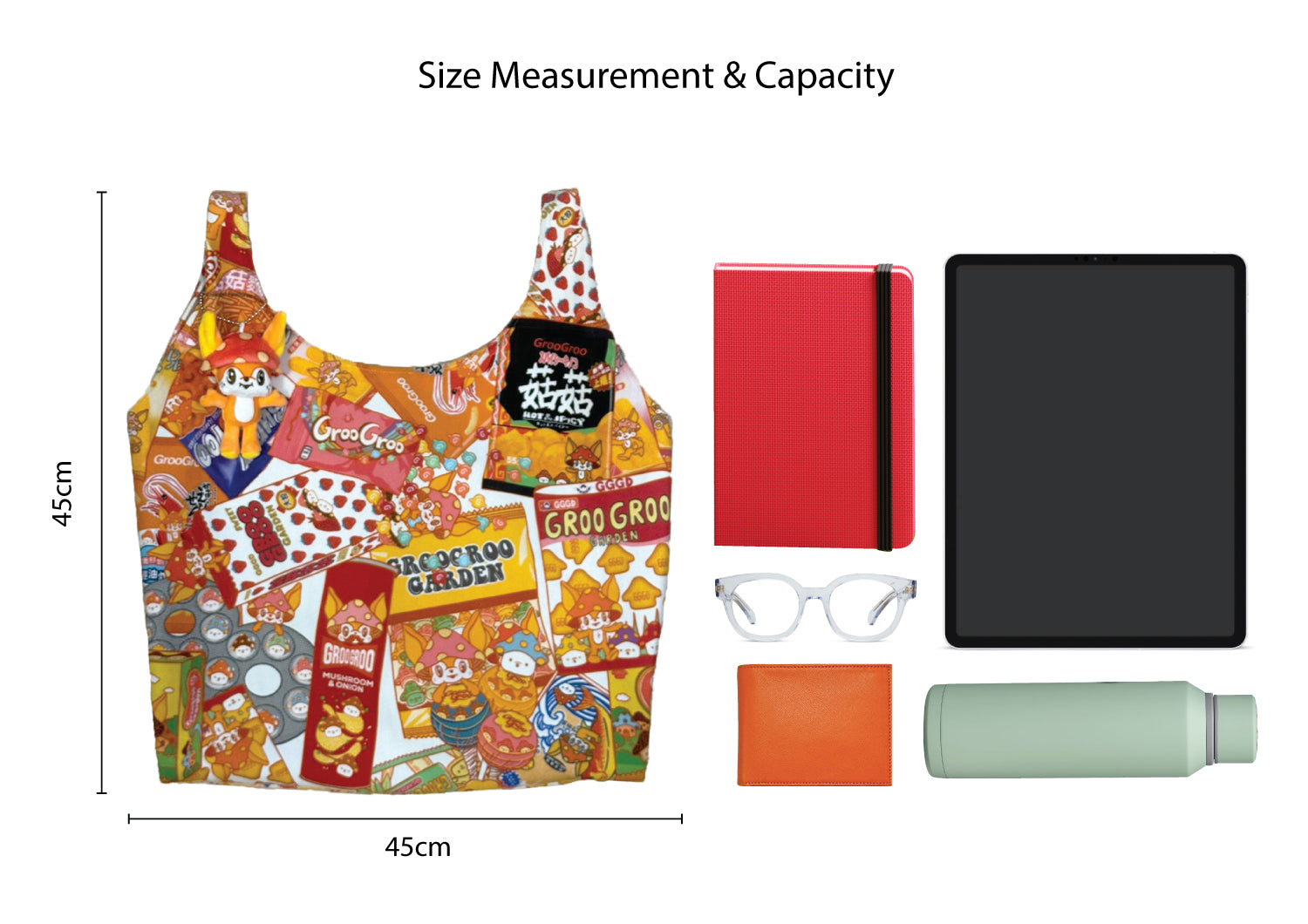 Hong Kong snacks printed handbag